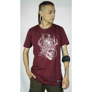 T-Shirt Mandala Forest Rebirth Μπορντό