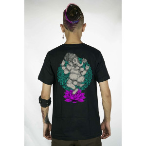 T-Shirt Mandala Ganesha Lotus Μαύρο
