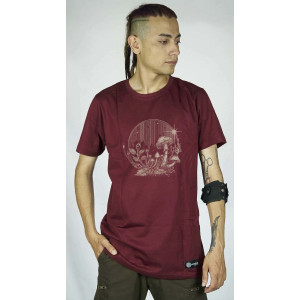 T-Shirt Mandala Mystic Grove Μπορντό