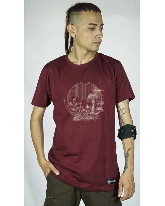 T-Shirt Mandala Mystic Grove Μπορντό