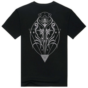 T-Shirt Mandala Sacred Bloom Μαύρο