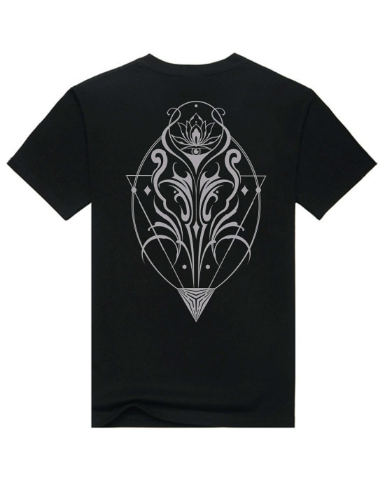 T-Shirt Mandala Sacred Bloom Μαύρο