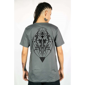 T-Shirt Mandala Sacred Bloom Γκρι