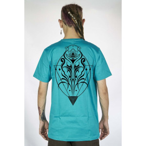 T-Shirt Mandala Sacred Bloom Τιρκουάζ