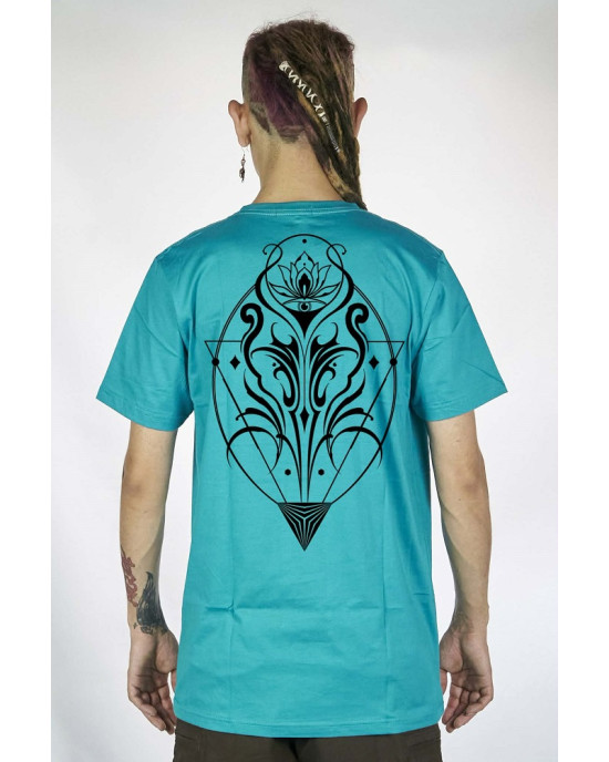 T-Shirt Mandala Sacred Bloom Τιρκουάζ