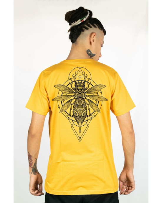 T-Shirt Mandala Sacred Totem Κίτρινο