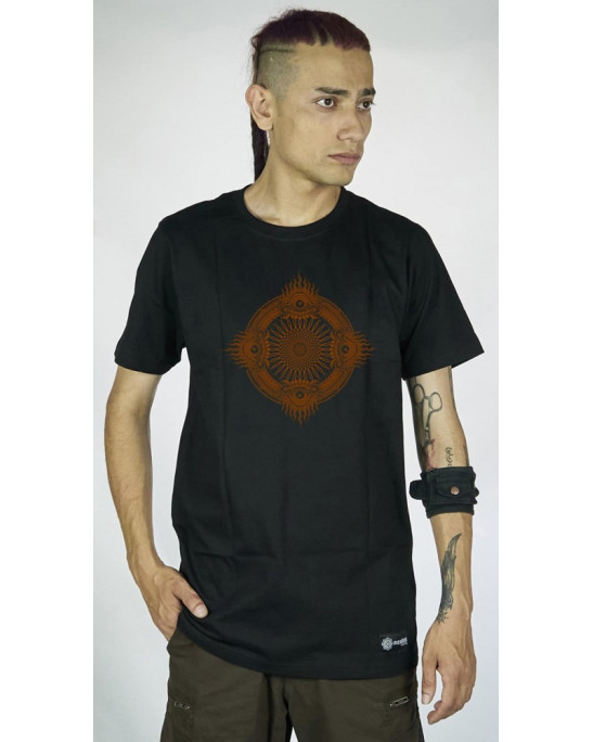 T-Shirt Mandala Solar Axis Μαύρο