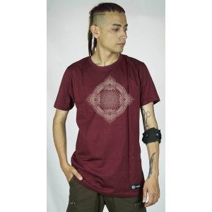T-Shirt Mandala Solar Axis Μπορντό