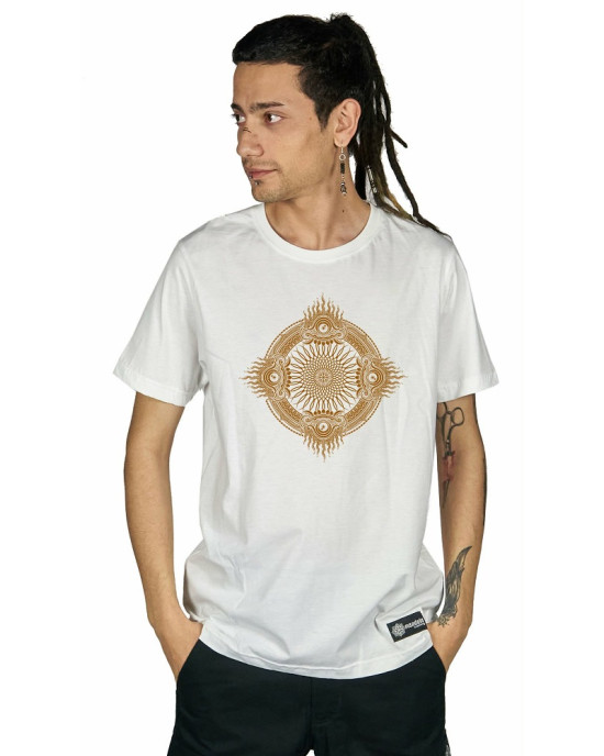 T-Shirt Mandala Solar Axis Λευκό